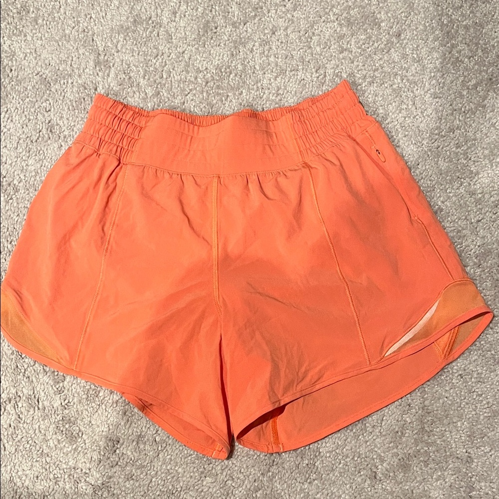 lululemon athletica Vibrant Orange Athletic Shorts